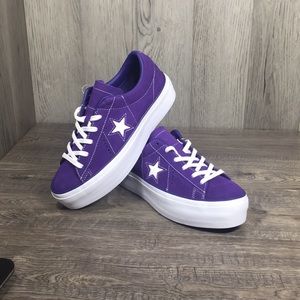 converse one star platform purple